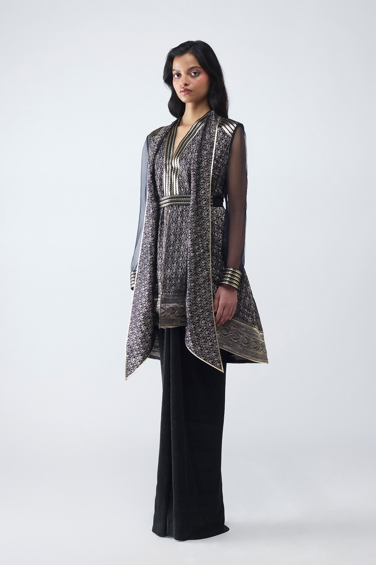 Metallic Banarasi Shirt Set