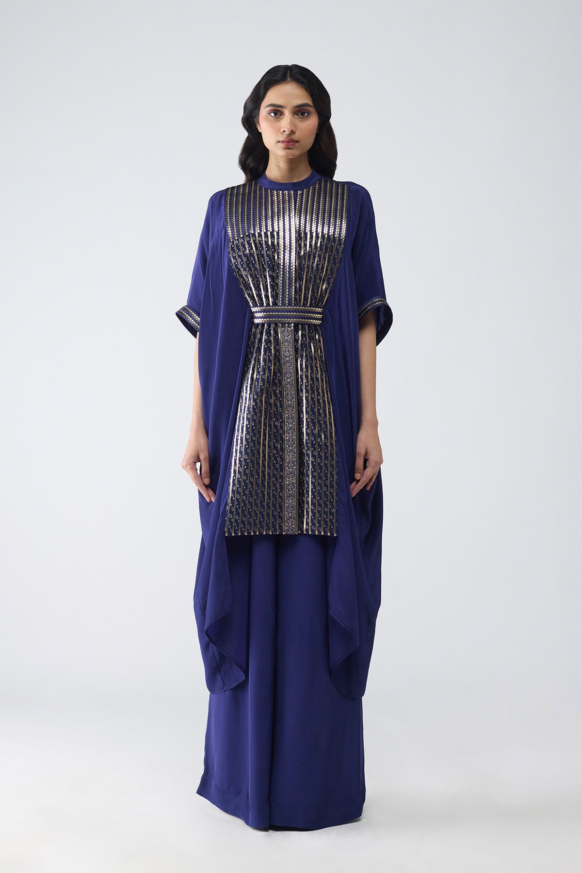 Banarsi Panelled Long Shirt Set