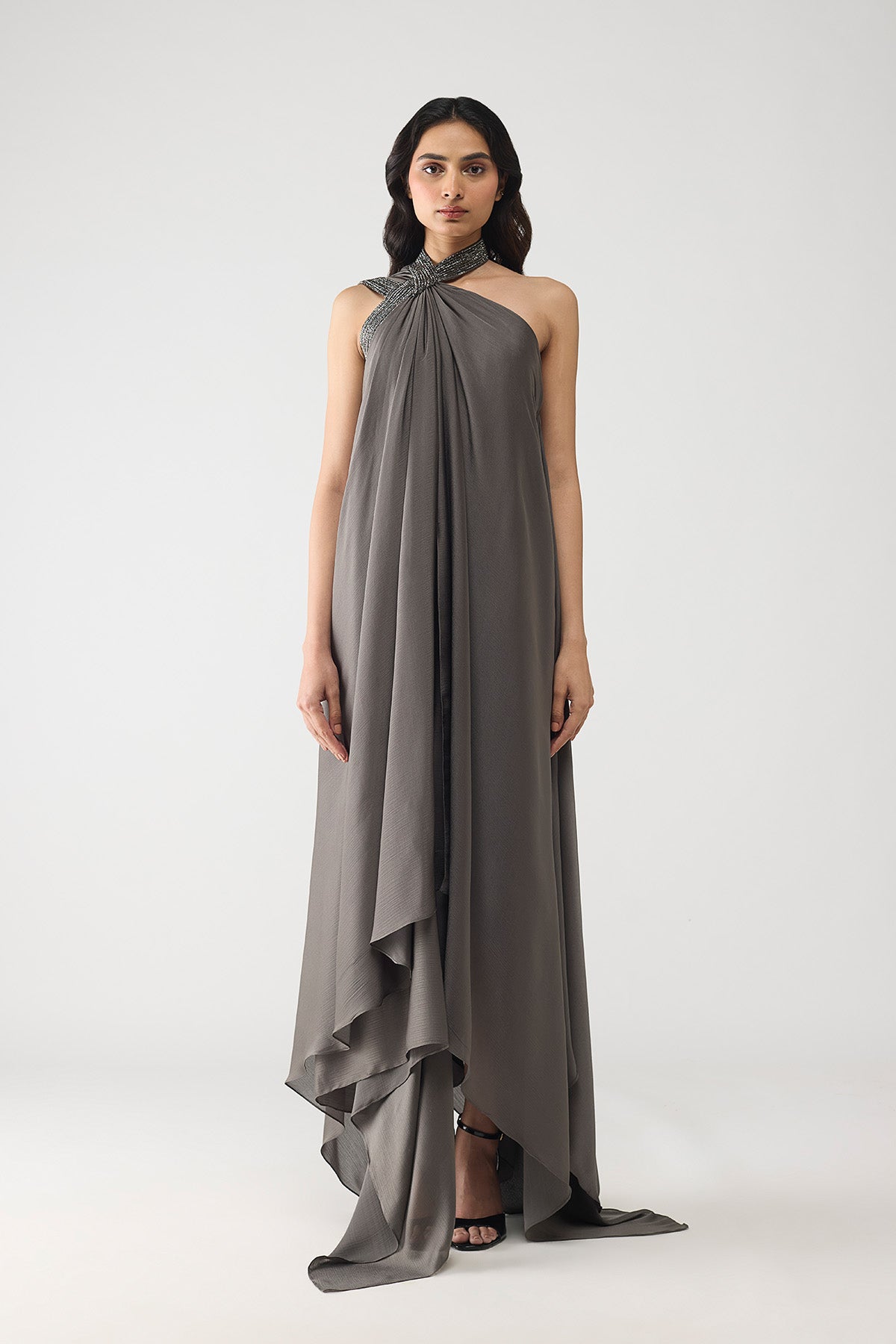 Halter Crstalvein Detail Dress