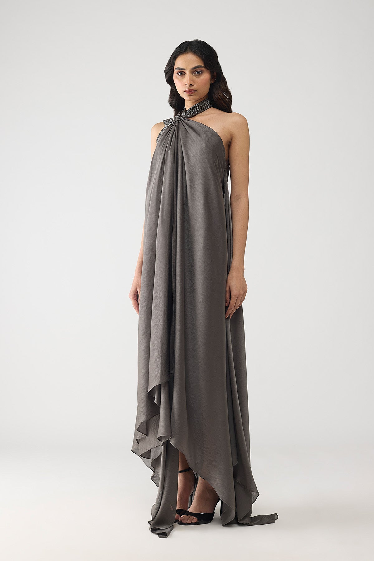 Halter Crstalvein Detail Dress