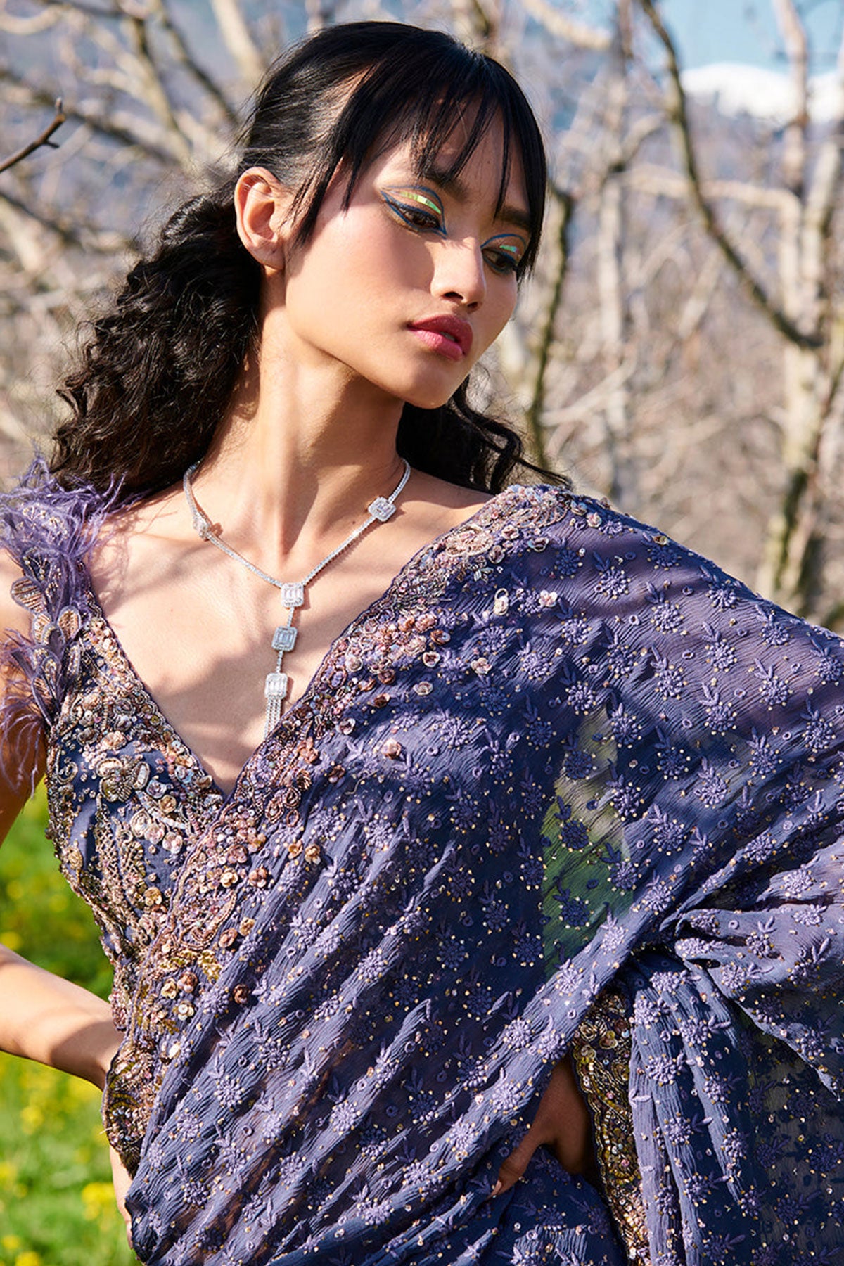 "Soft Kramer" Chikankari Sari