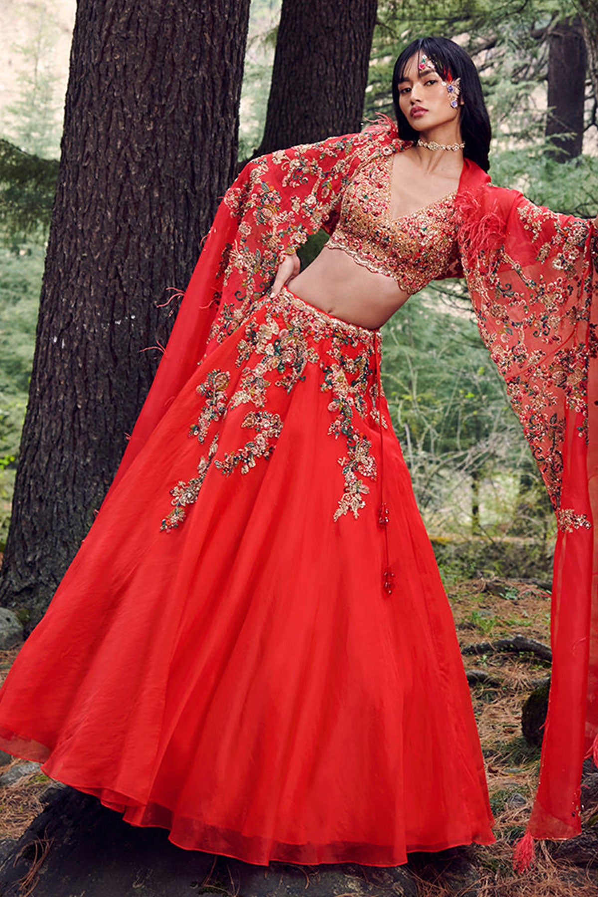 "Sun Set" Organza Lehenga Set