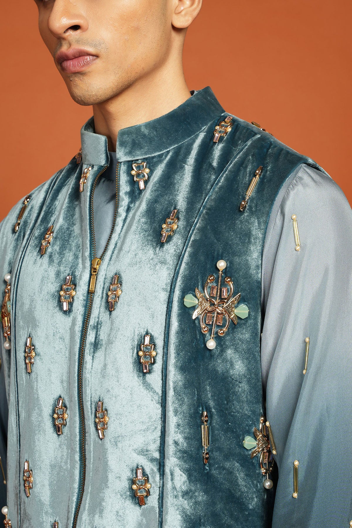 NOAH BLUE VEST JACKET SET