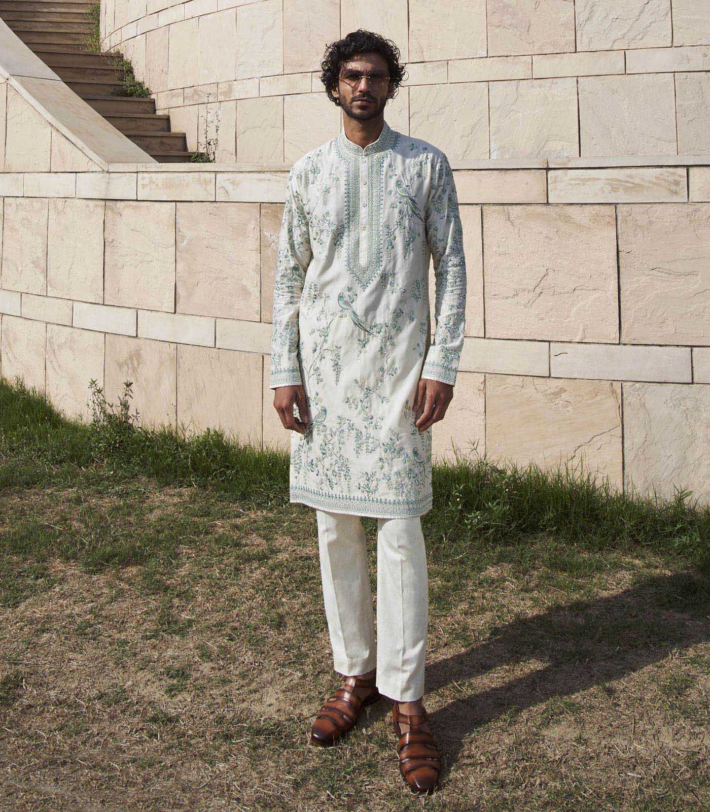 PARROT WITH CREEPER KURTA