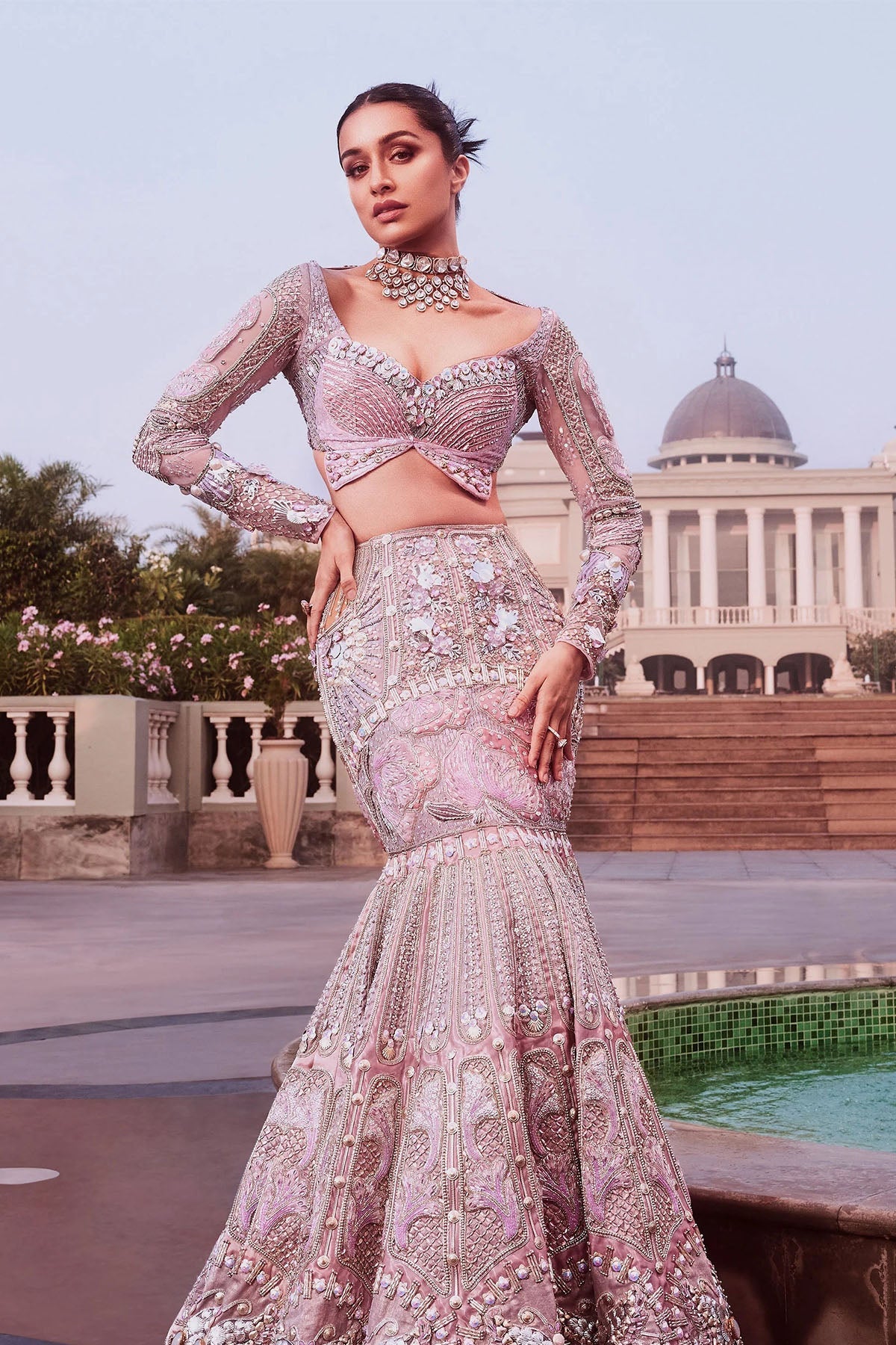 ISABELLE - LILAC MERMAID CUT LEHENGA SET