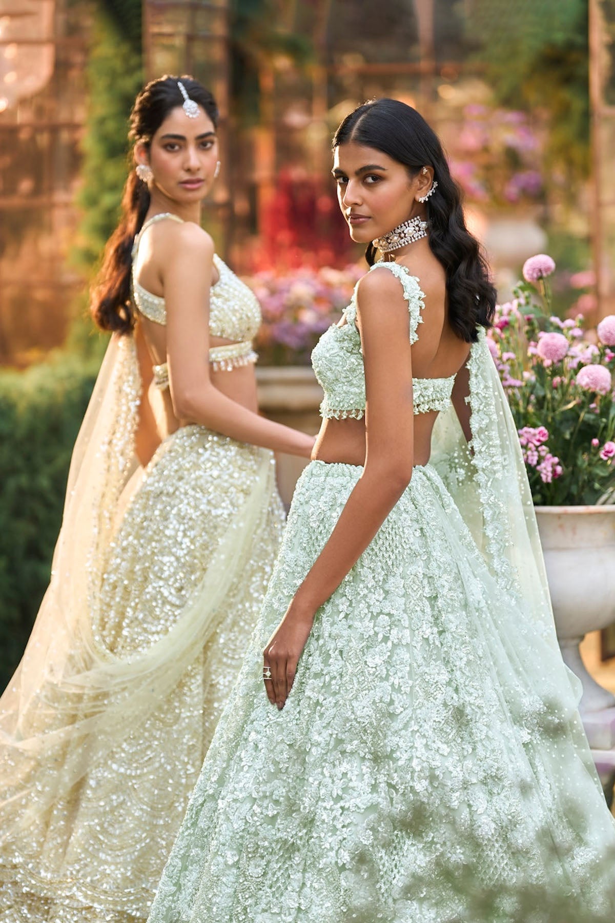 Lemon Yellow Sequin Lehenga Set