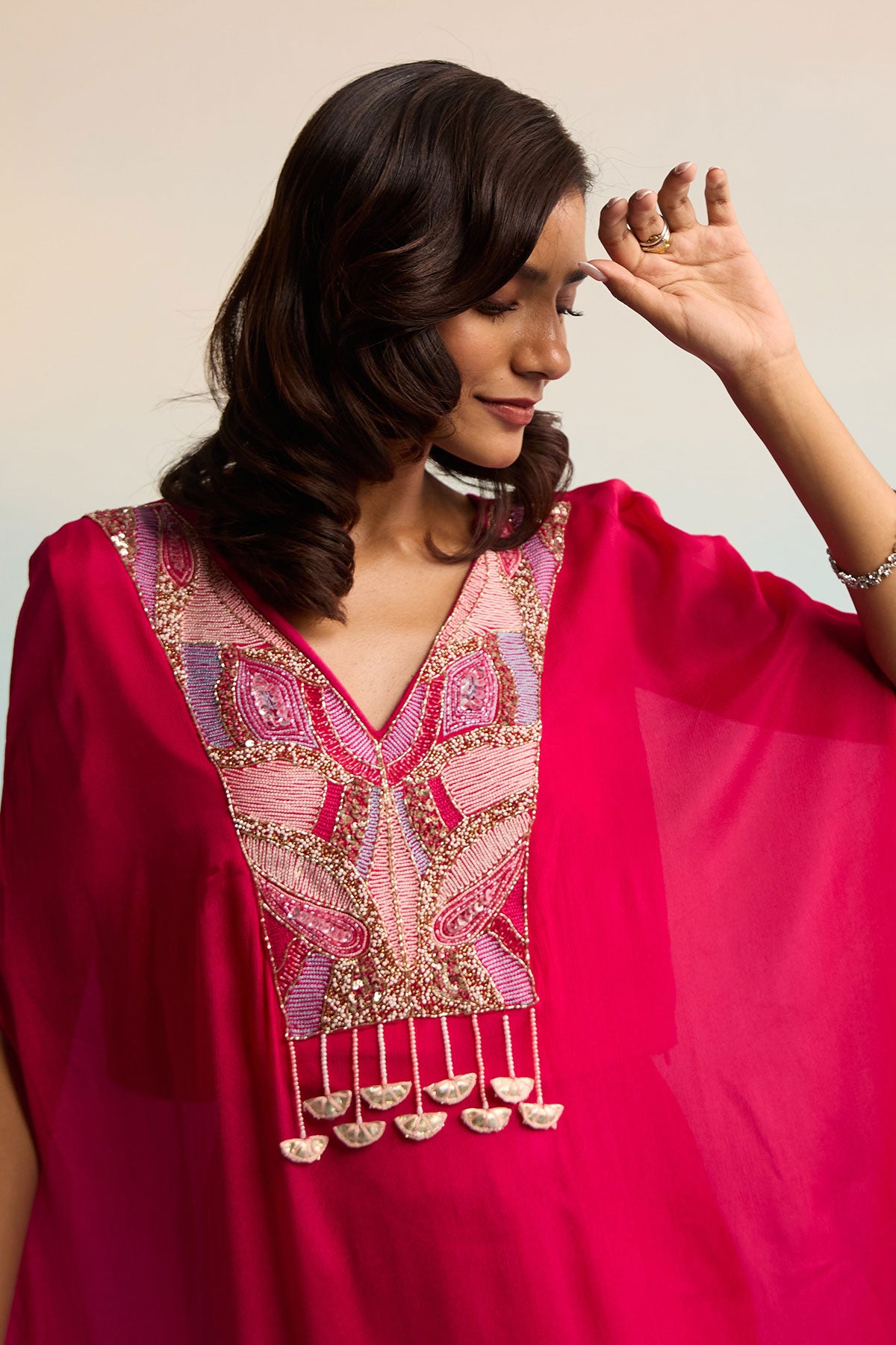 Florin Hot Pink Kaftan Set