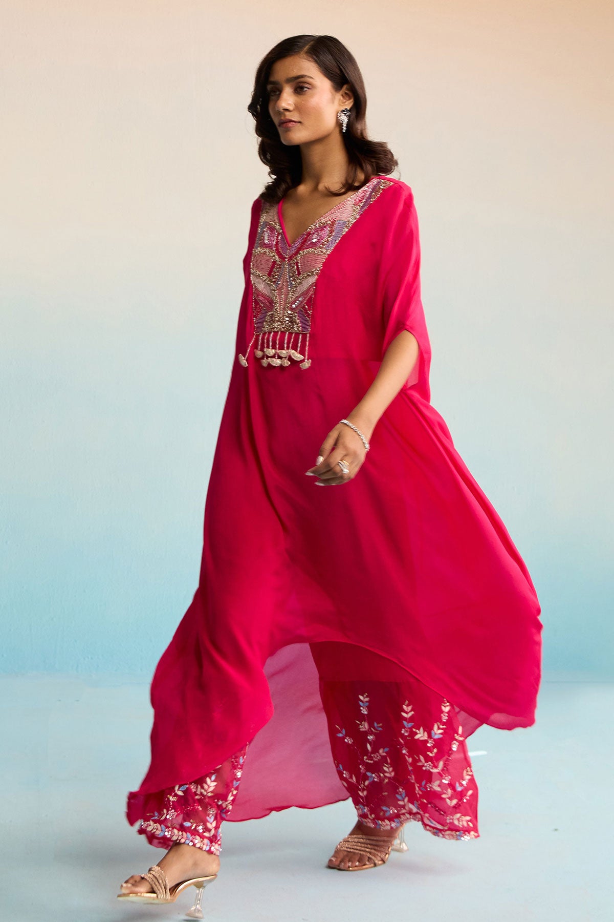 Florin Hot Pink Kaftan Set