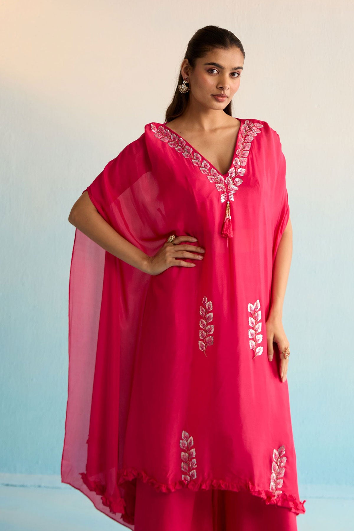 Florin Hot Pink Kaftan Set