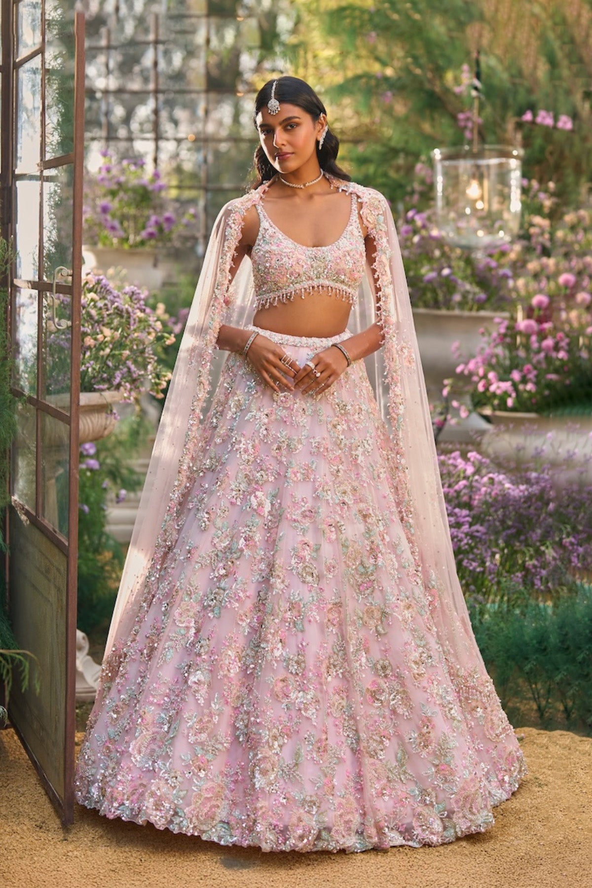 Light Pink Sequin Lehenga Set