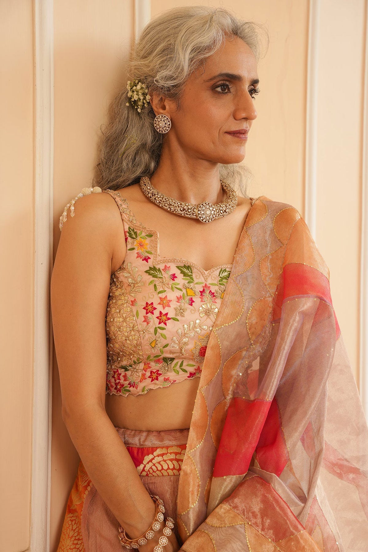 Maya Handpainted Tissue Lehenga