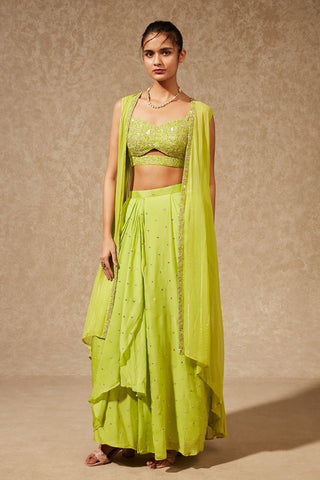 SK Sari Dress Green Multi-Color - Ready To Ship