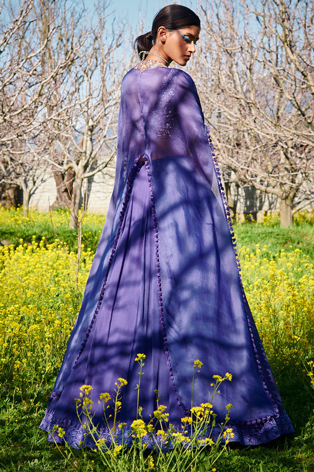 "Pale Fuscaus" Chiffon Lehenga Set