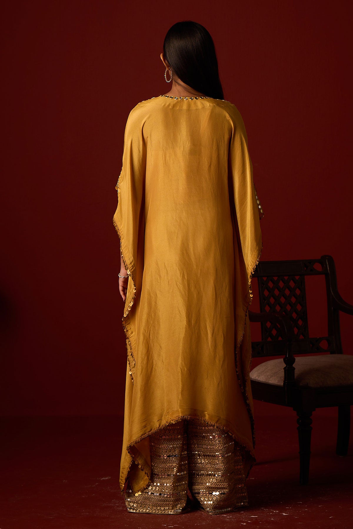 Tissue Mirror Work Kaftan  and Bandeau and Brocade Mirrorwork Palazzos