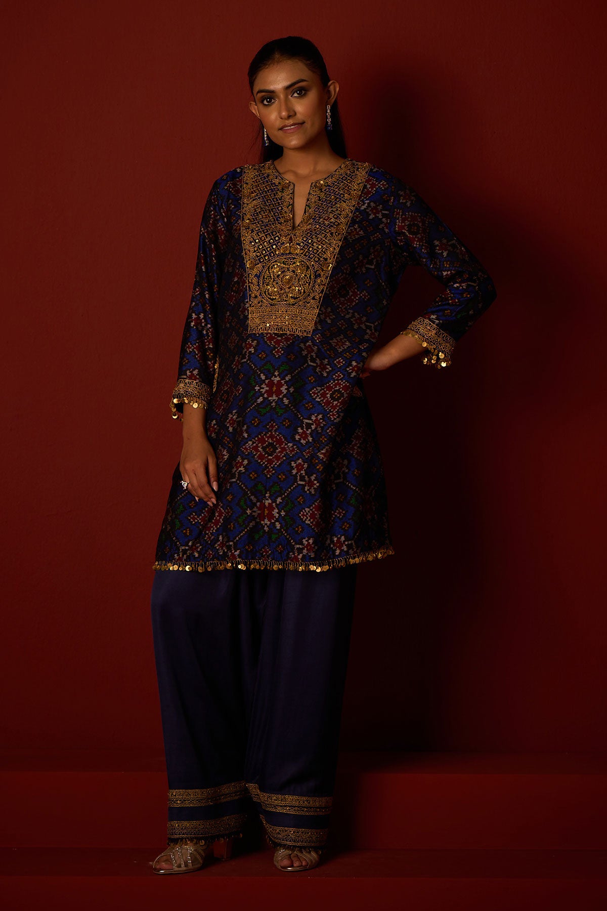 Patola Tunic With Marodiwork and Marodiwork Farshi Salwar  and Dupatta
