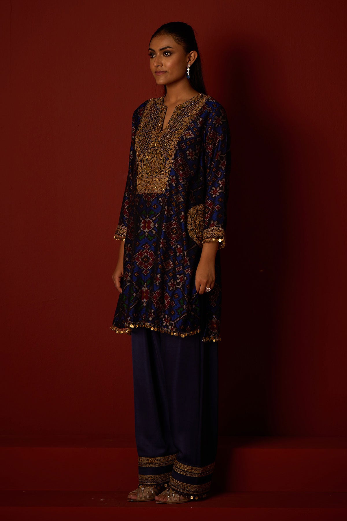 Patola Tunic With Marodiwork and Marodiwork Farshi Salwar  and Dupatta
