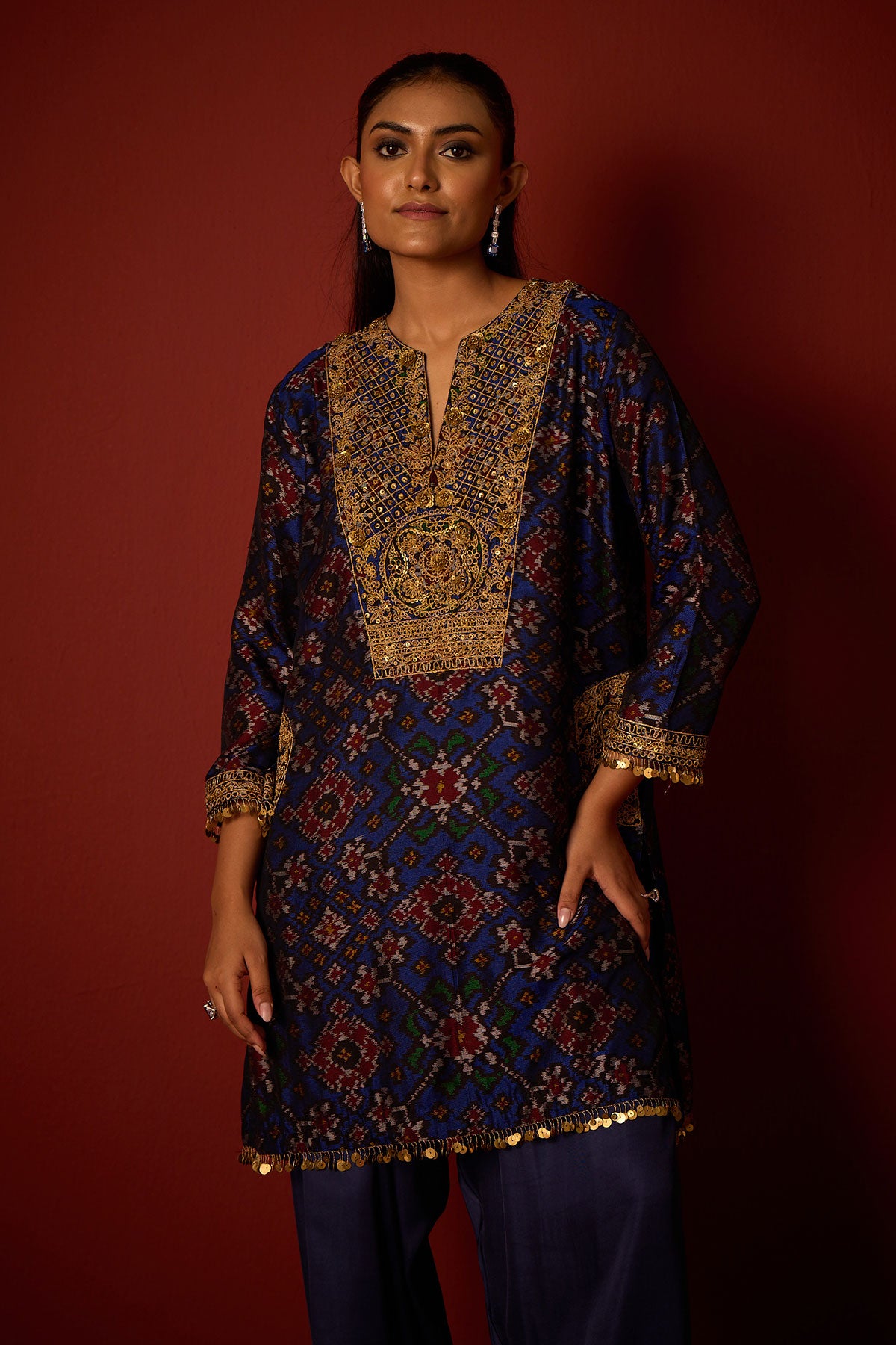 Patola Tunic With Marodiwork and Marodiwork Farshi Salwar  and Dupatta