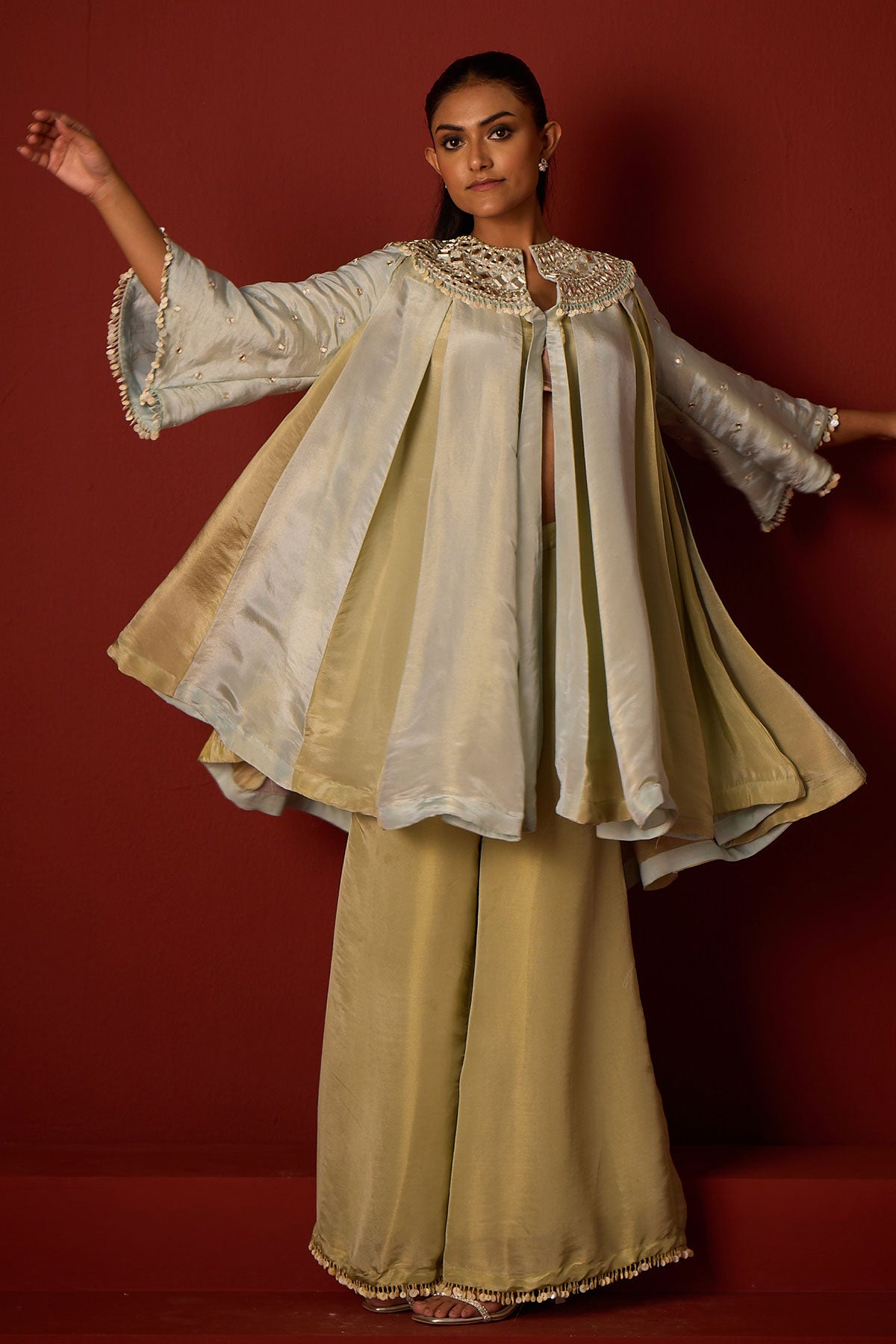 Tissue Mirrorwork Panelled Tunic. and Tissue Palazzos