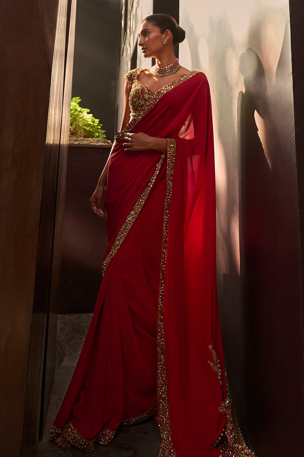 RED SAREE SET