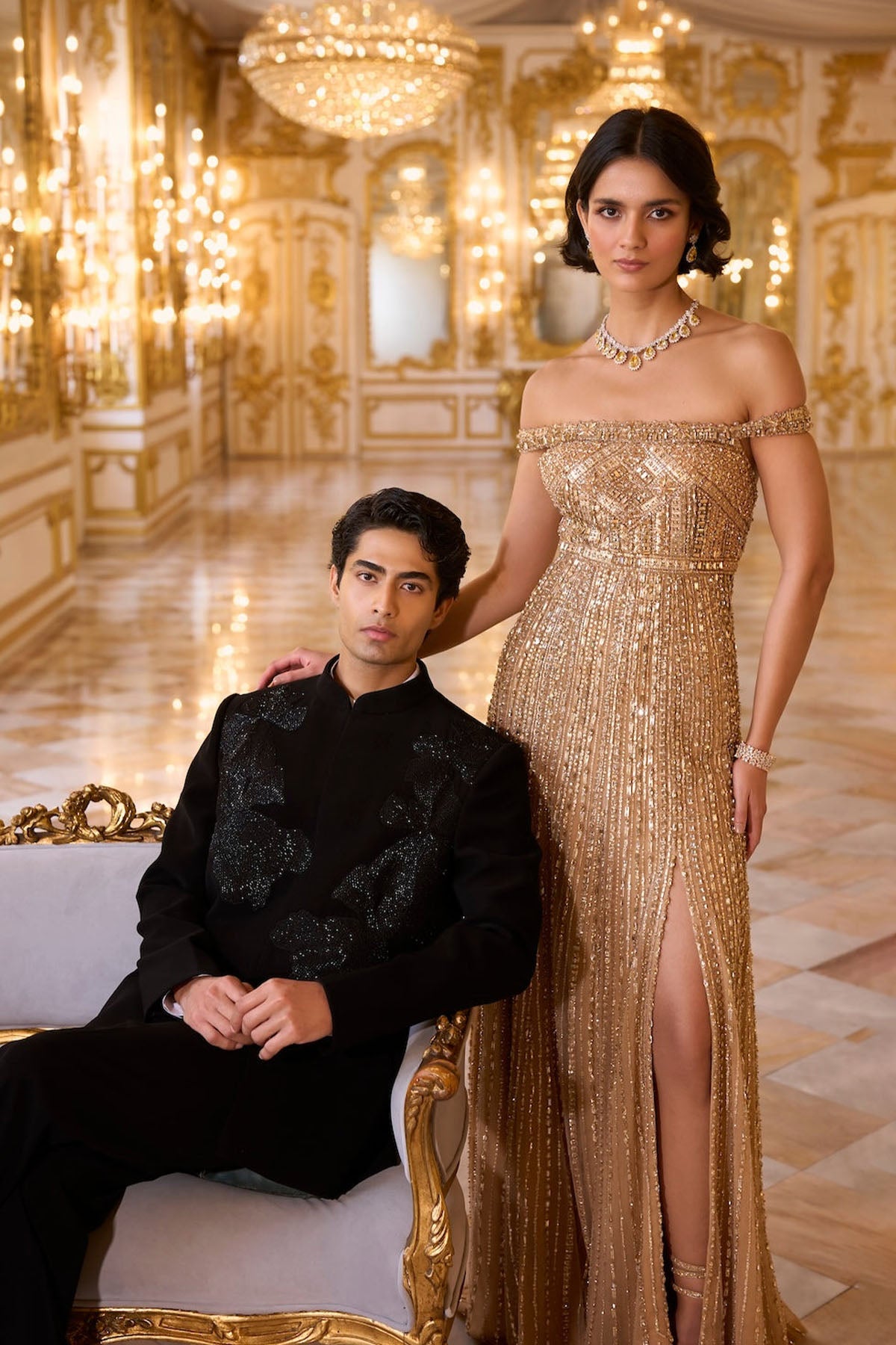 Black Embroidered Bandhgala Set