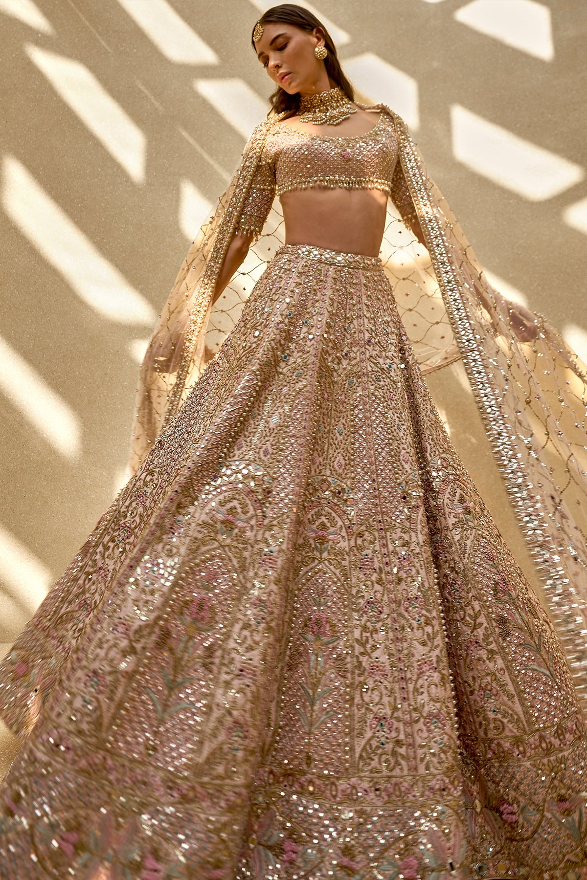 BABY PINK COUTURE ZARDOZI LEHENGA SET