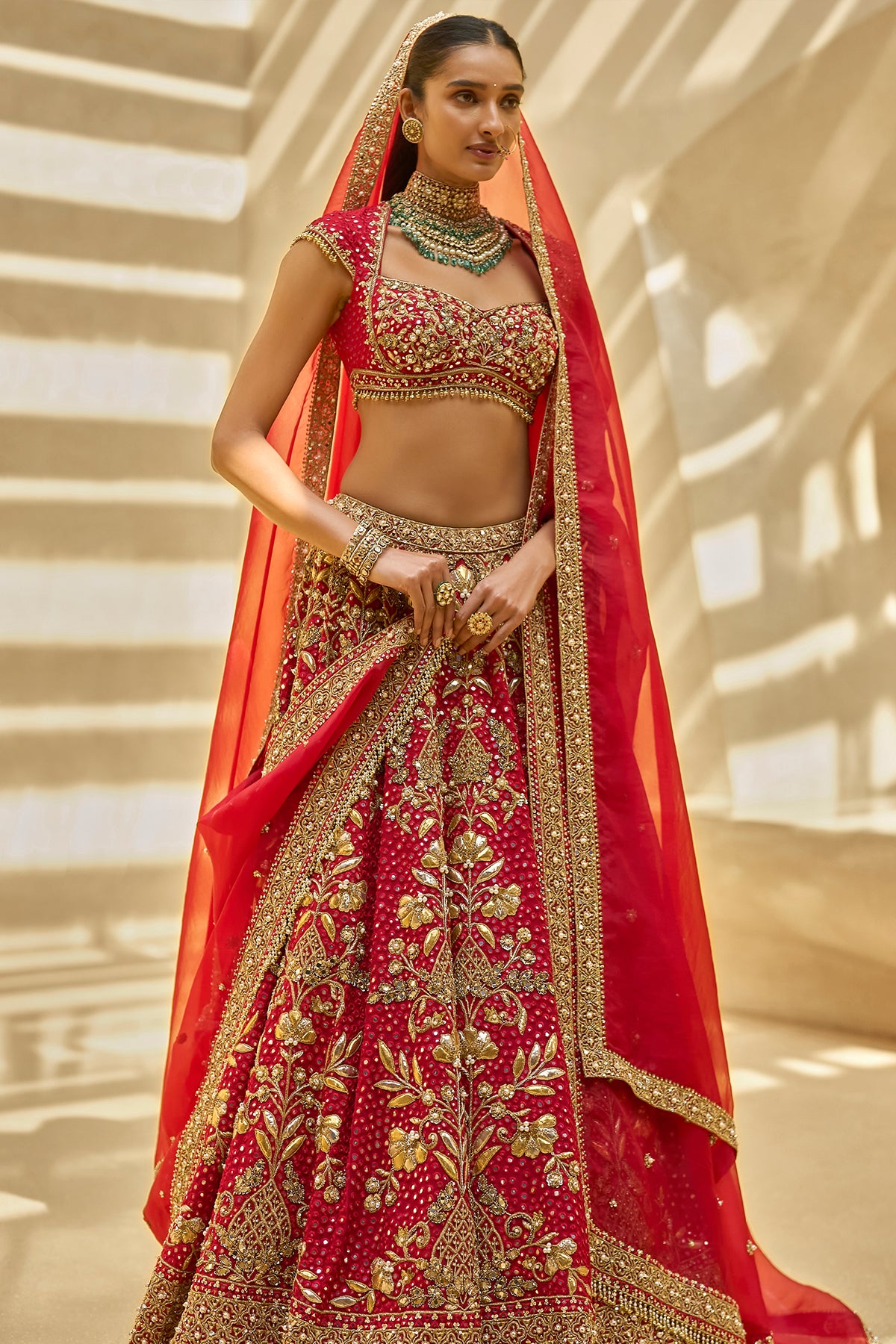 CRIMSON BRIDAL LEHENGA SET