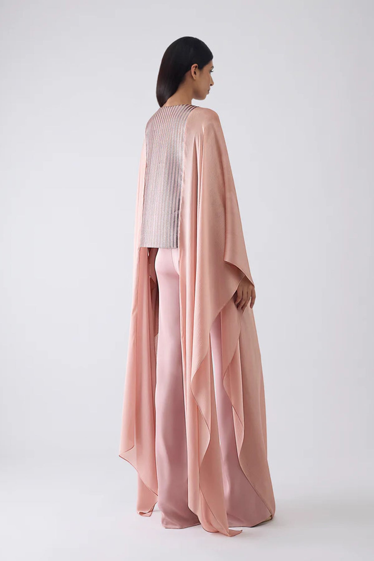 Woven Metallic Cape And Pants