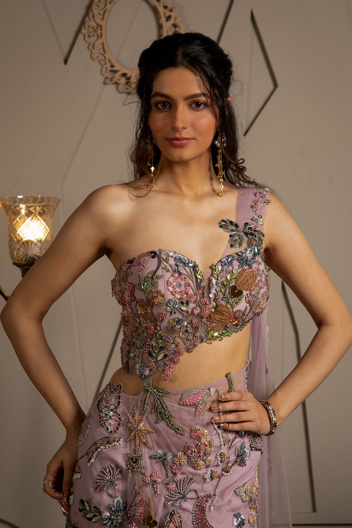 Elysia One shoulder draped dress