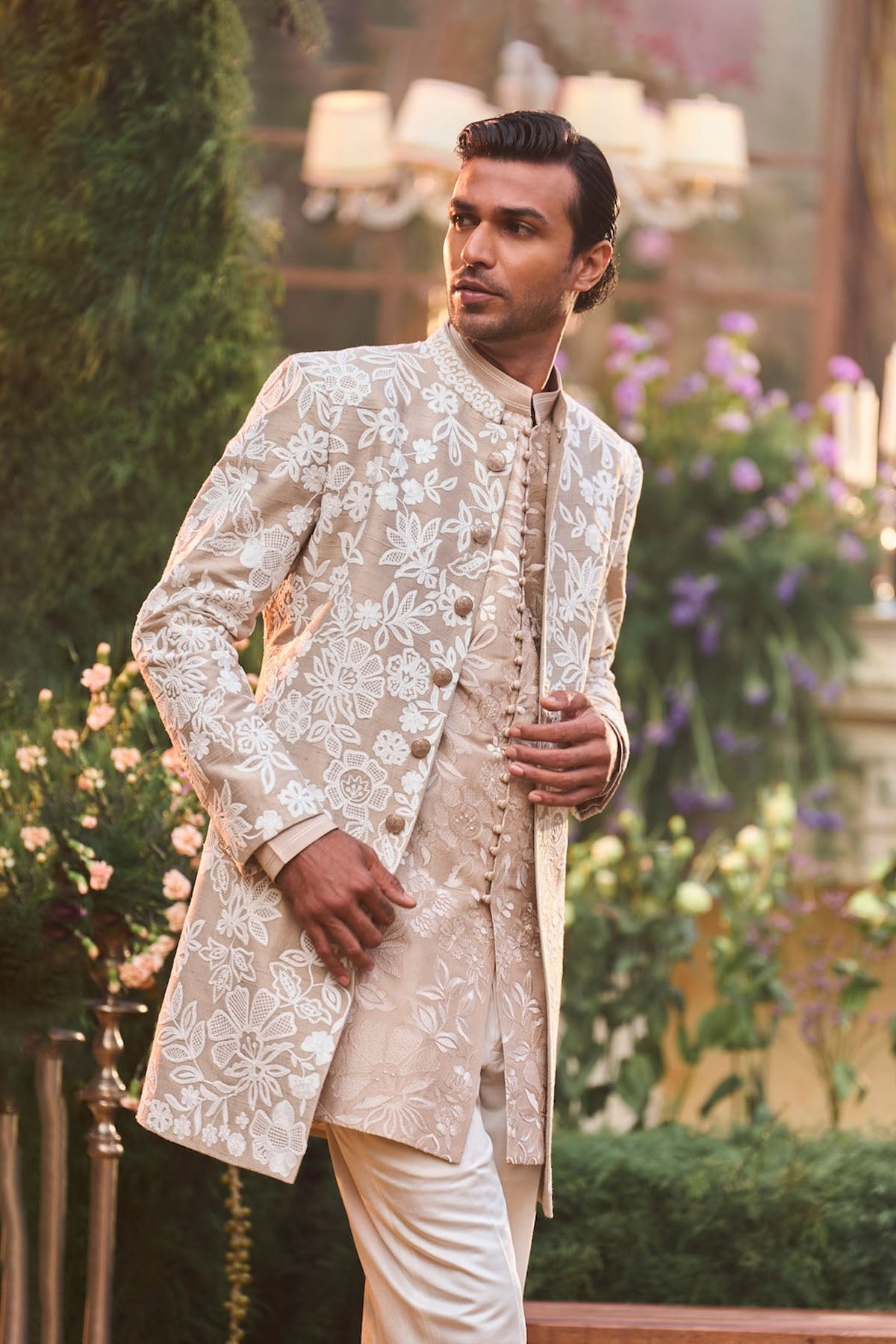 Nude Dori Sherwani Set