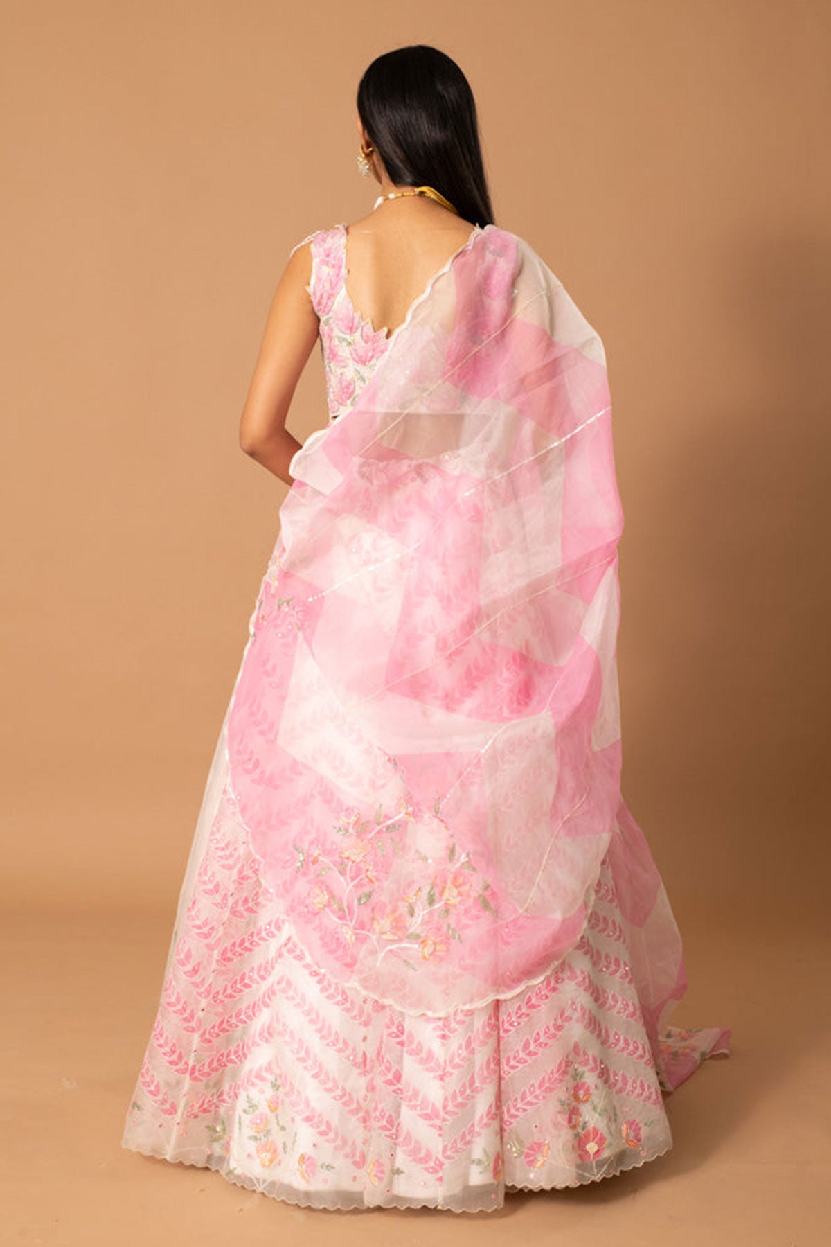 Rosalie Handpainted Organza Lehenga