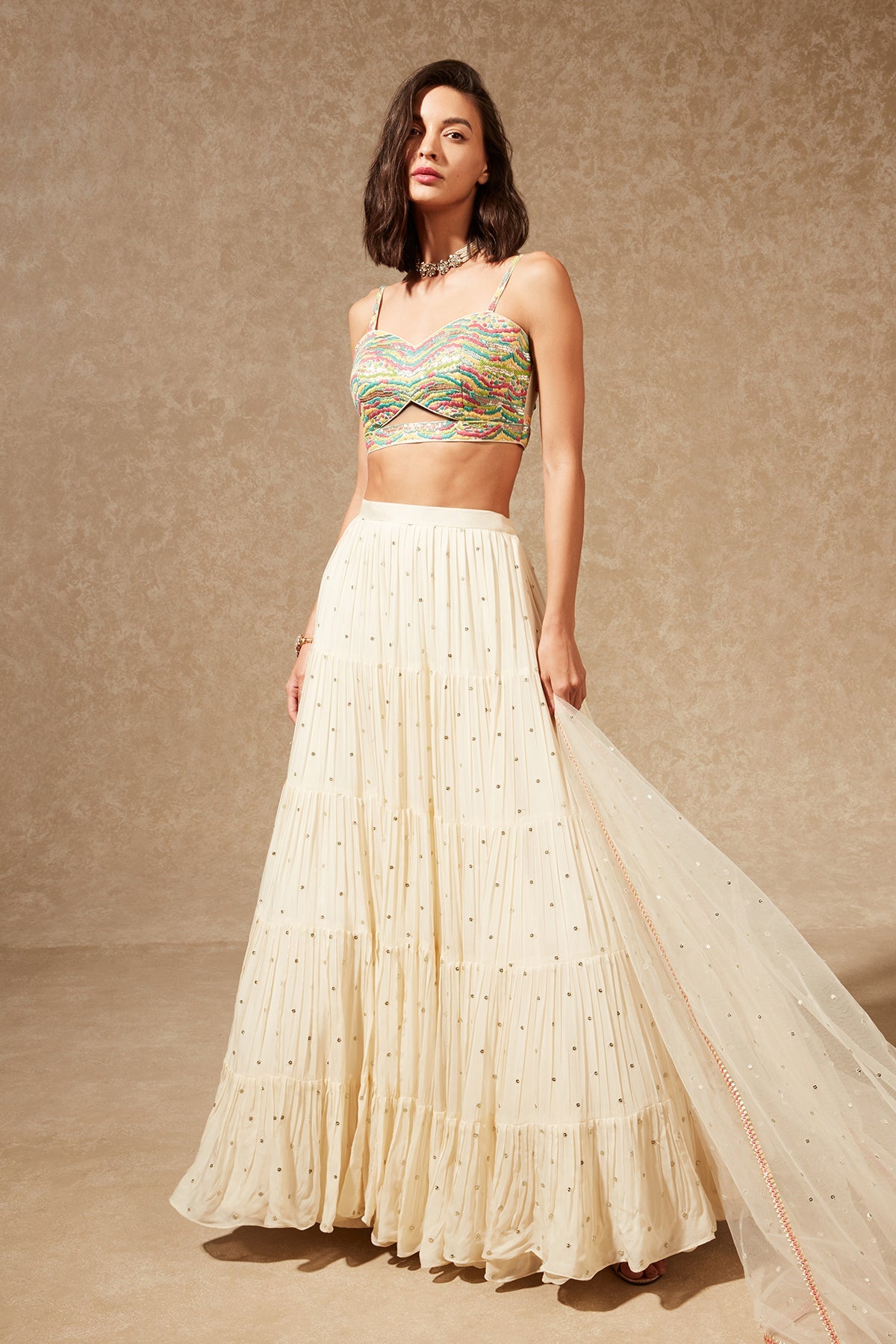 SAYURI THREAD WORK BLOUSE AND SKIRT