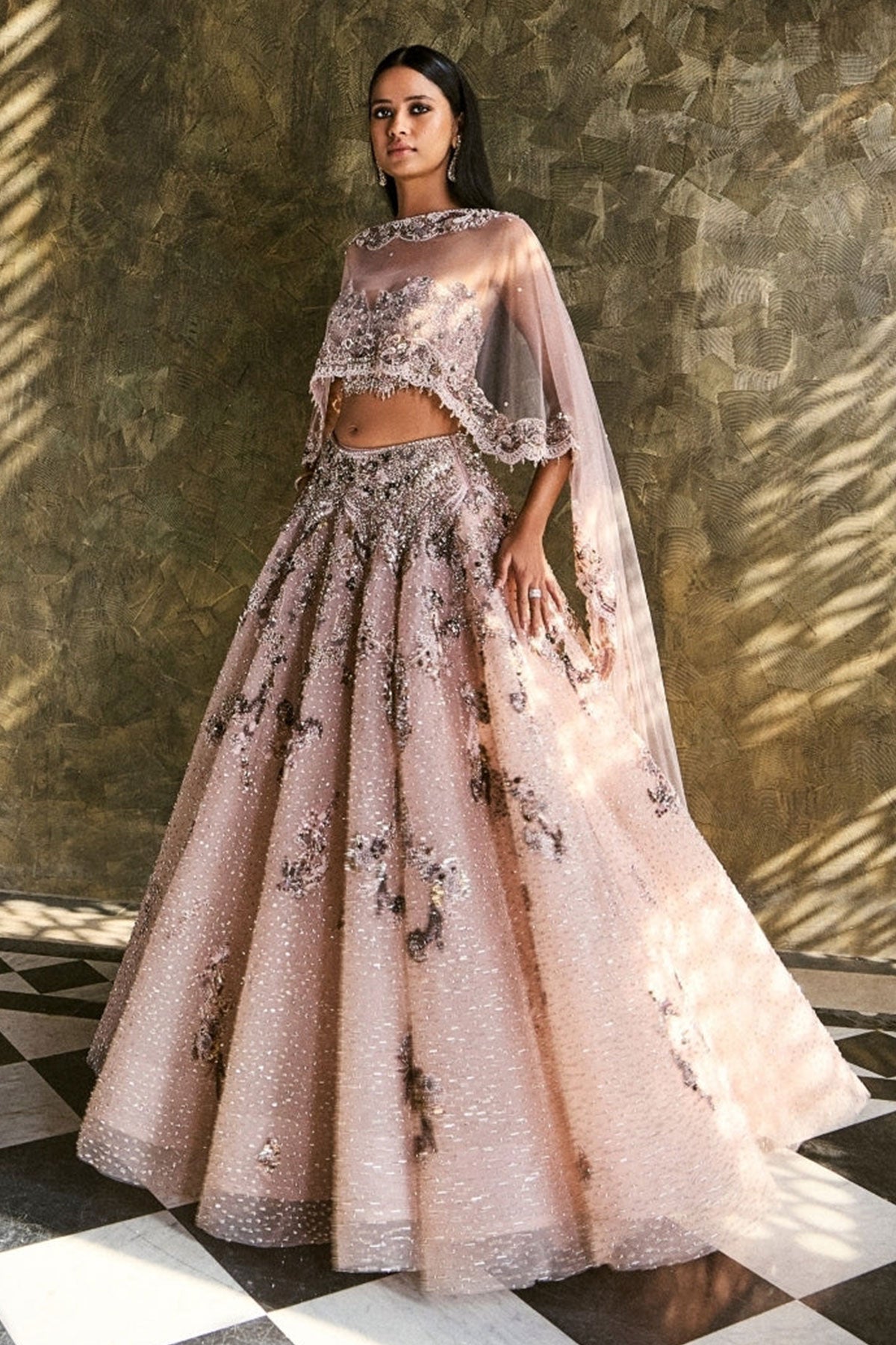 "Faiza" Tulle Cocktail Lehenga