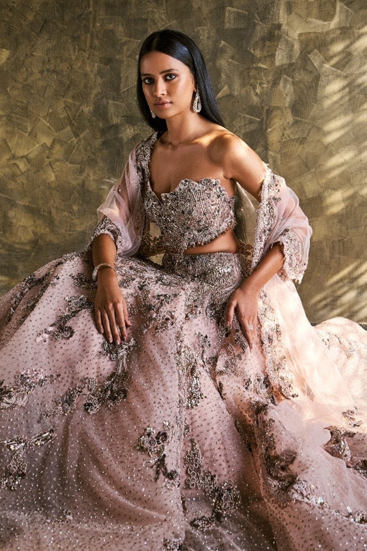 "Faiza" Tulle Cocktail Lehenga
