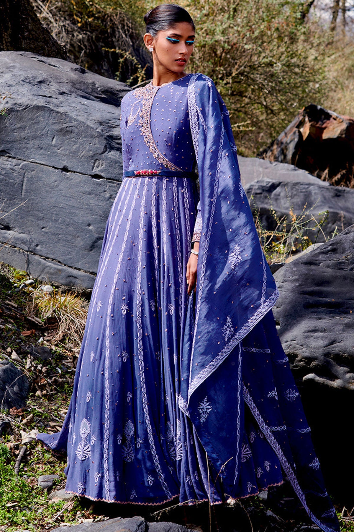 "Arihee" Luckhnawi Chiffon Kalidar