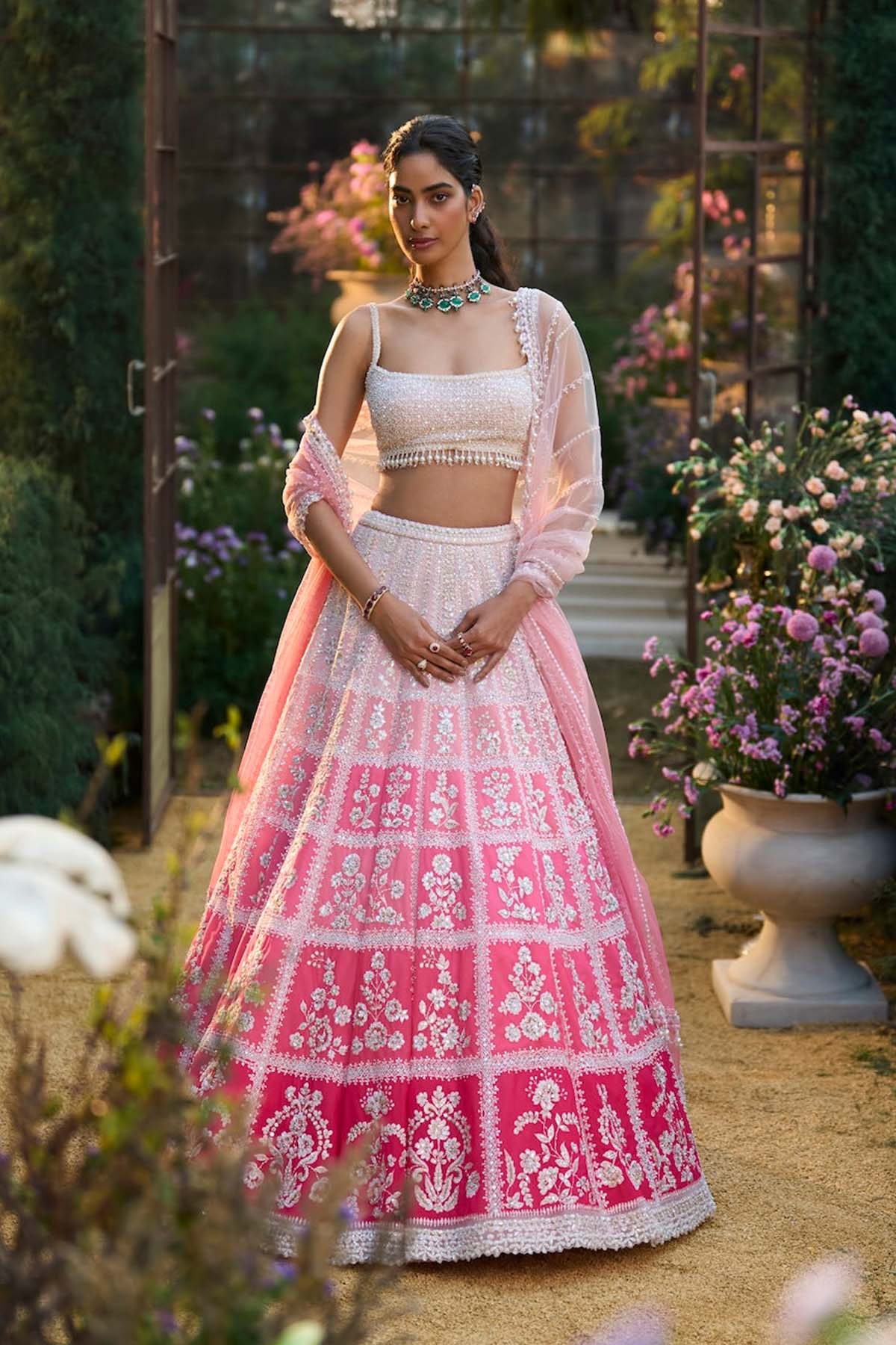 Ombre Pink Lehenga Set