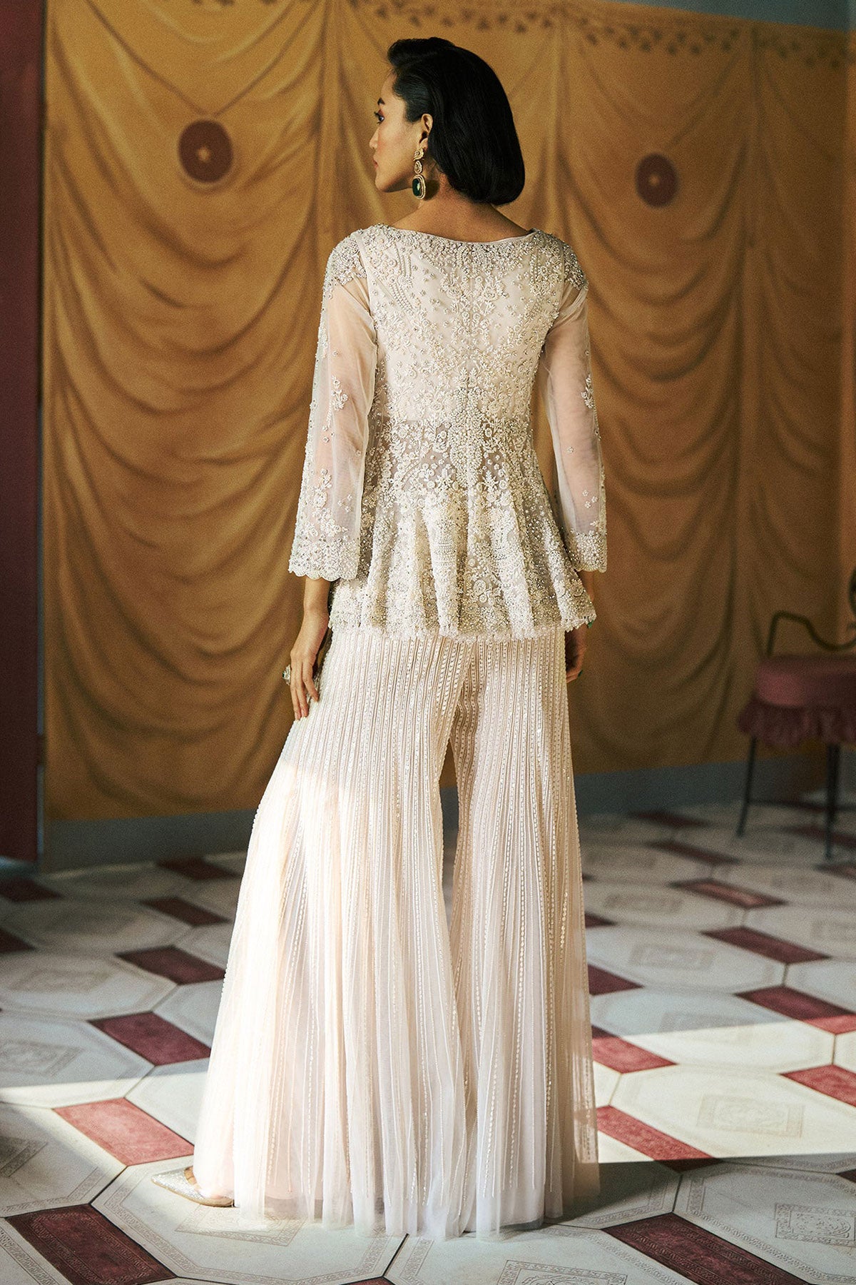 Pearlumé Jacket Kurta & Flare Pant Set