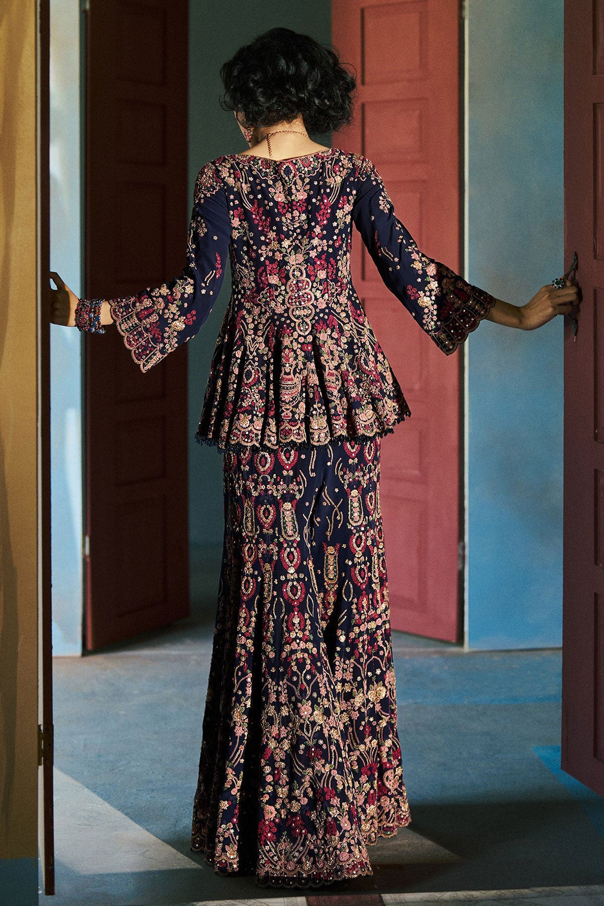 Hueden Jacket Kurta & Flare Pant Set