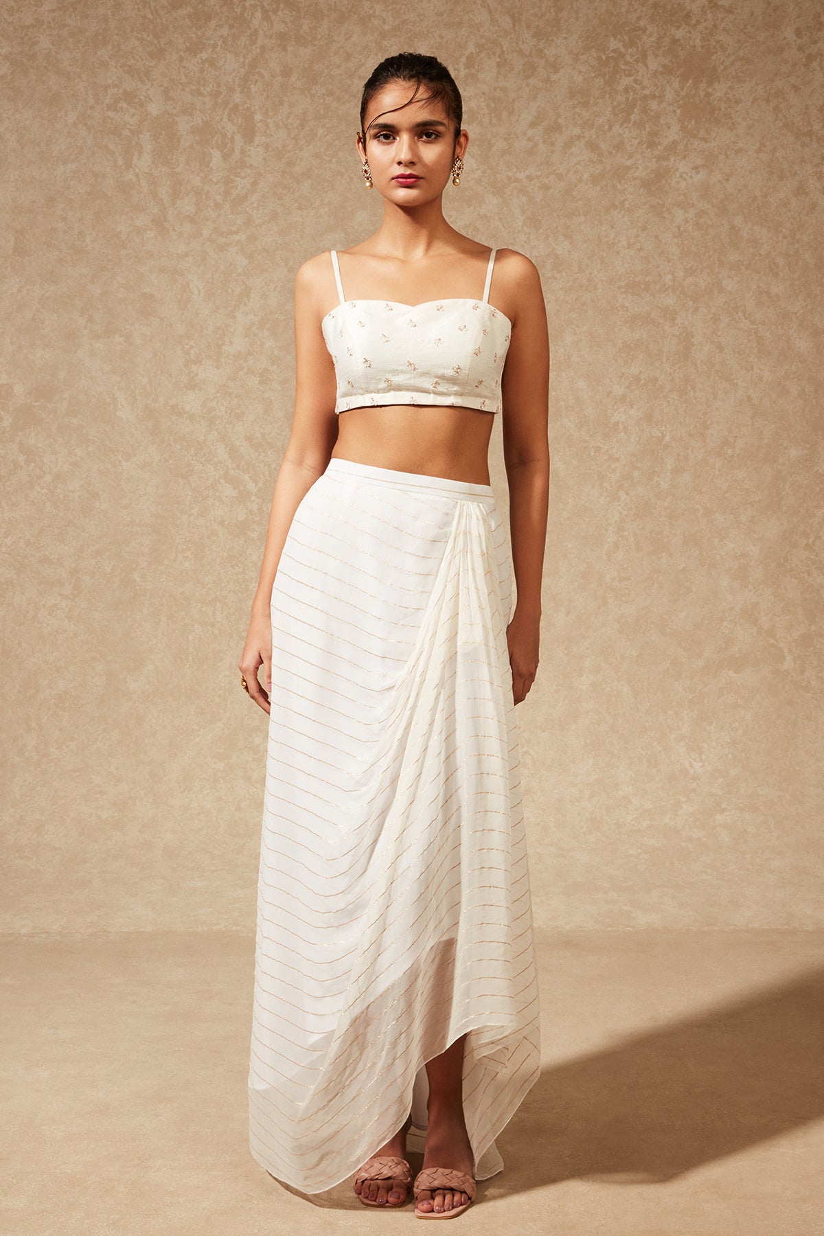 AMAYRA JACKET WITH DRAPE SKIRT