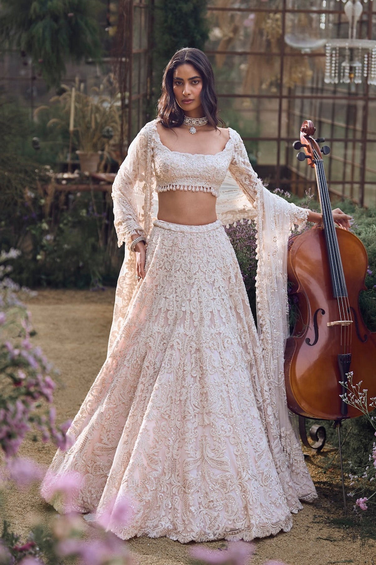 Powder Peach Dori Lehenga Set