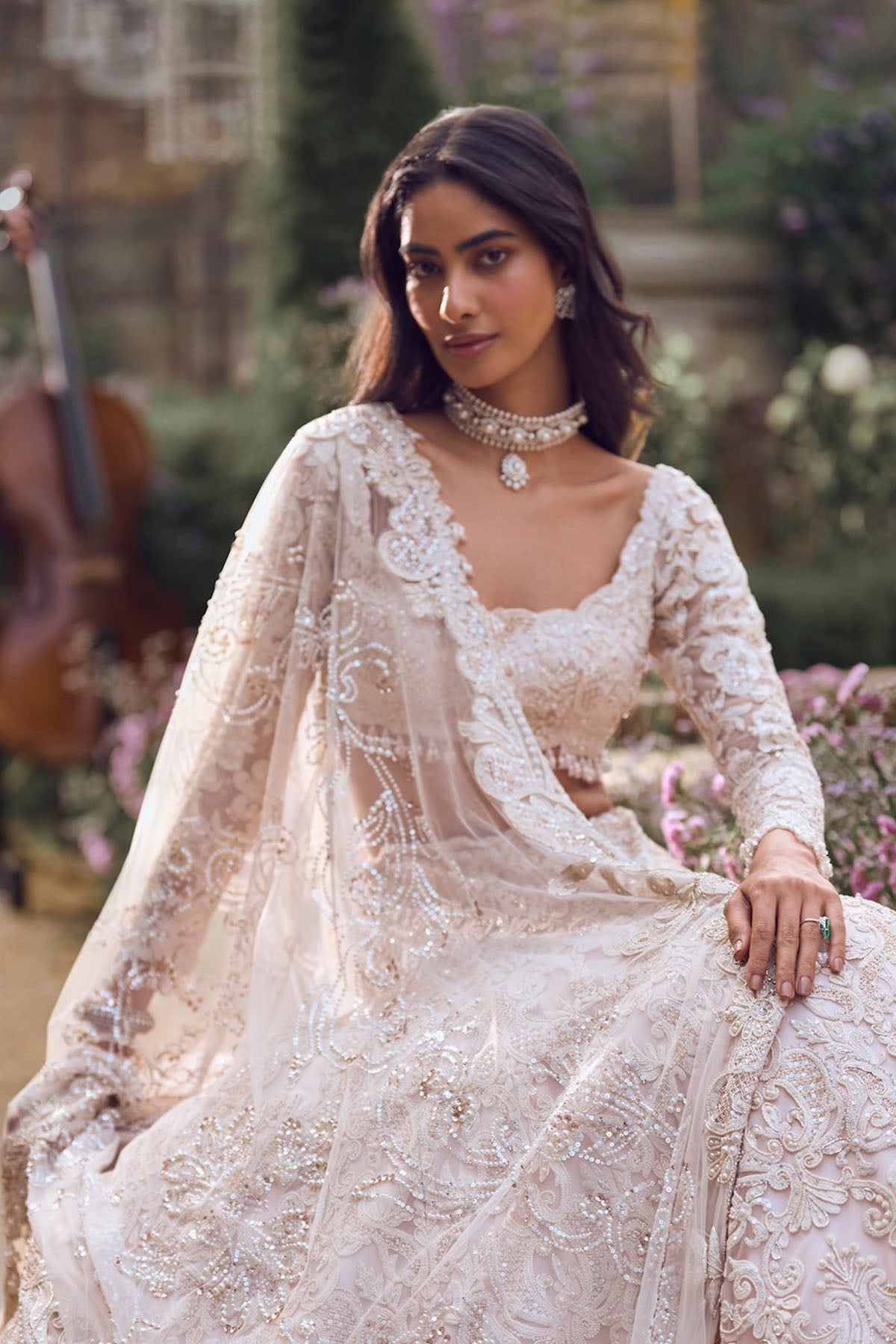 Powder Peach Dori Lehenga Set