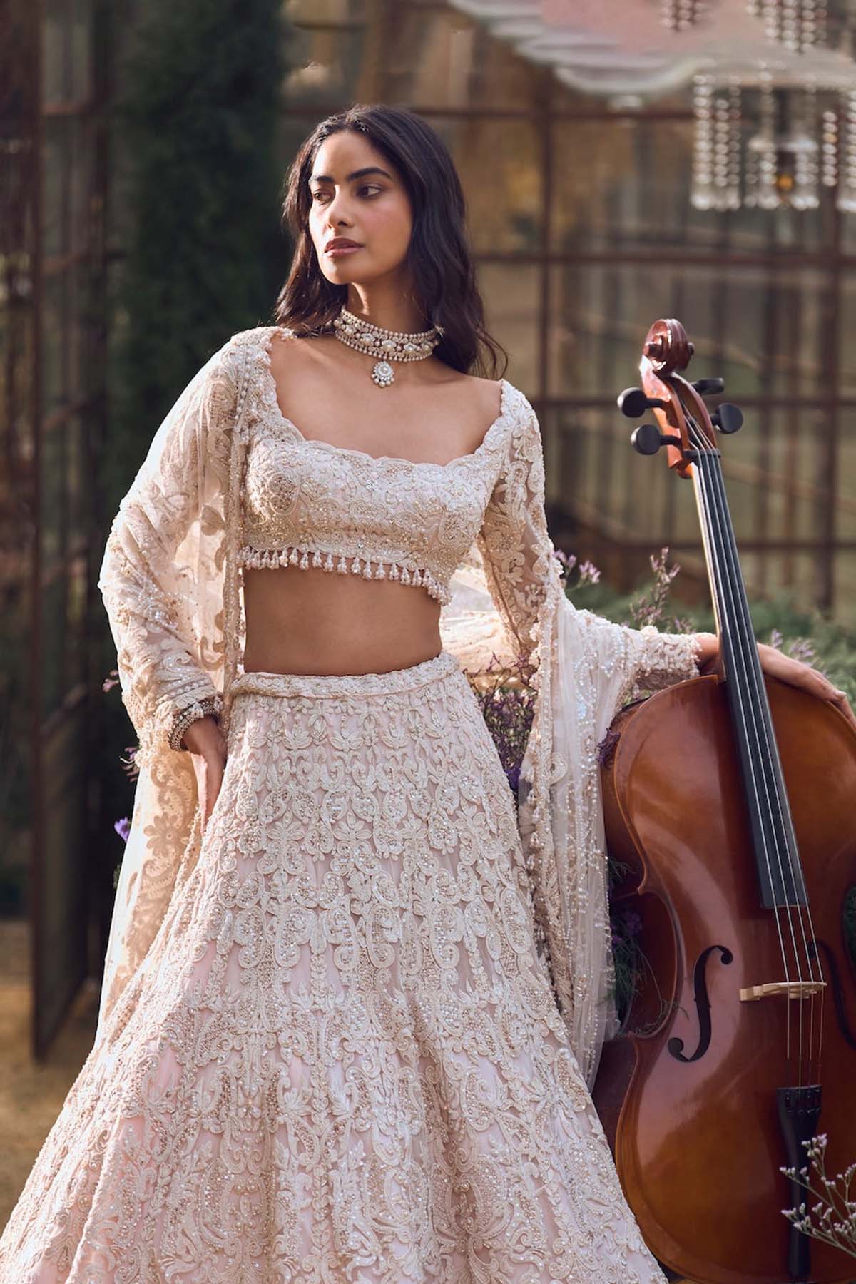 Powder Peach Dori Lehenga Set