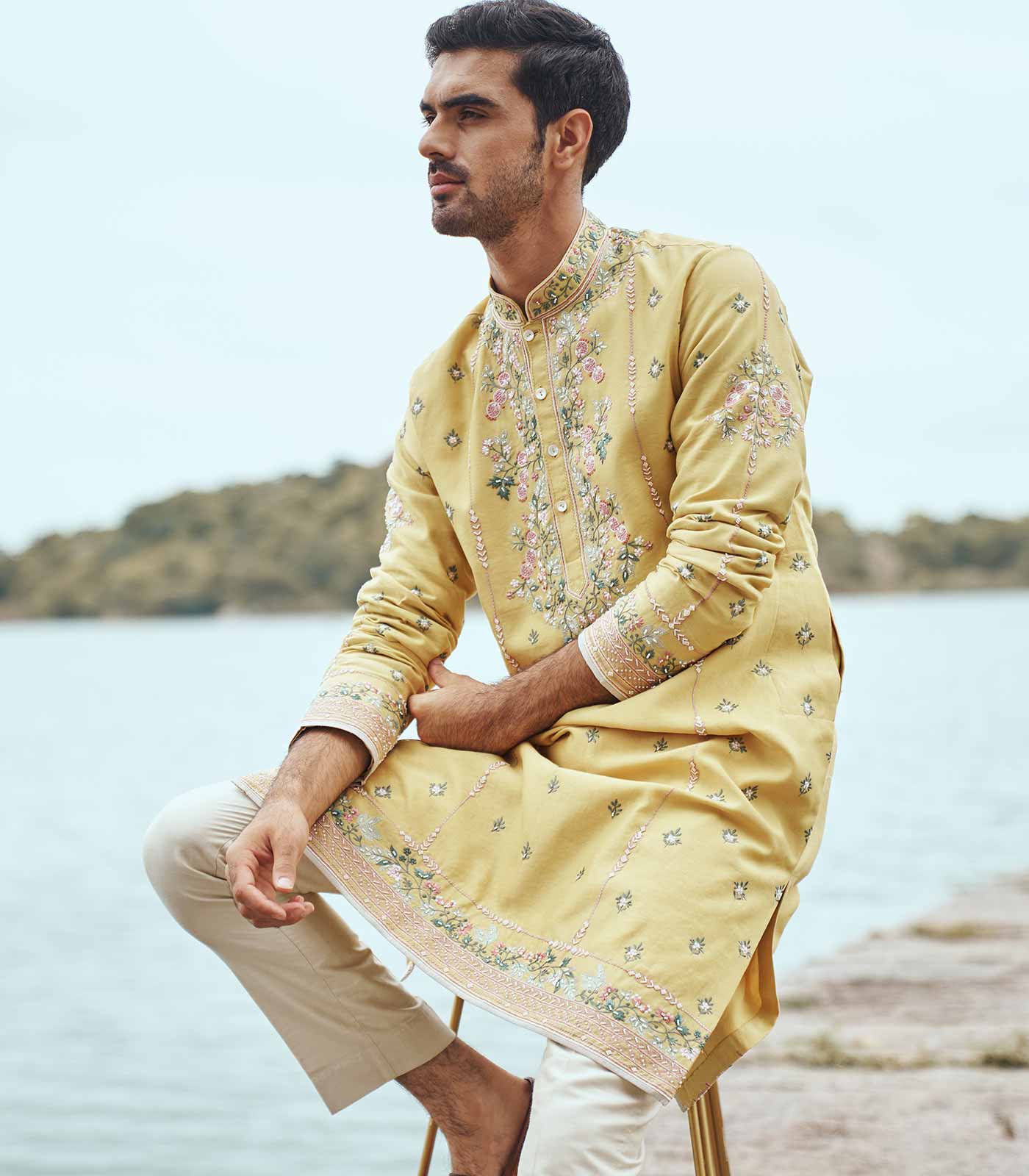 YELLOW TUTTY FRUITY KURTA SET