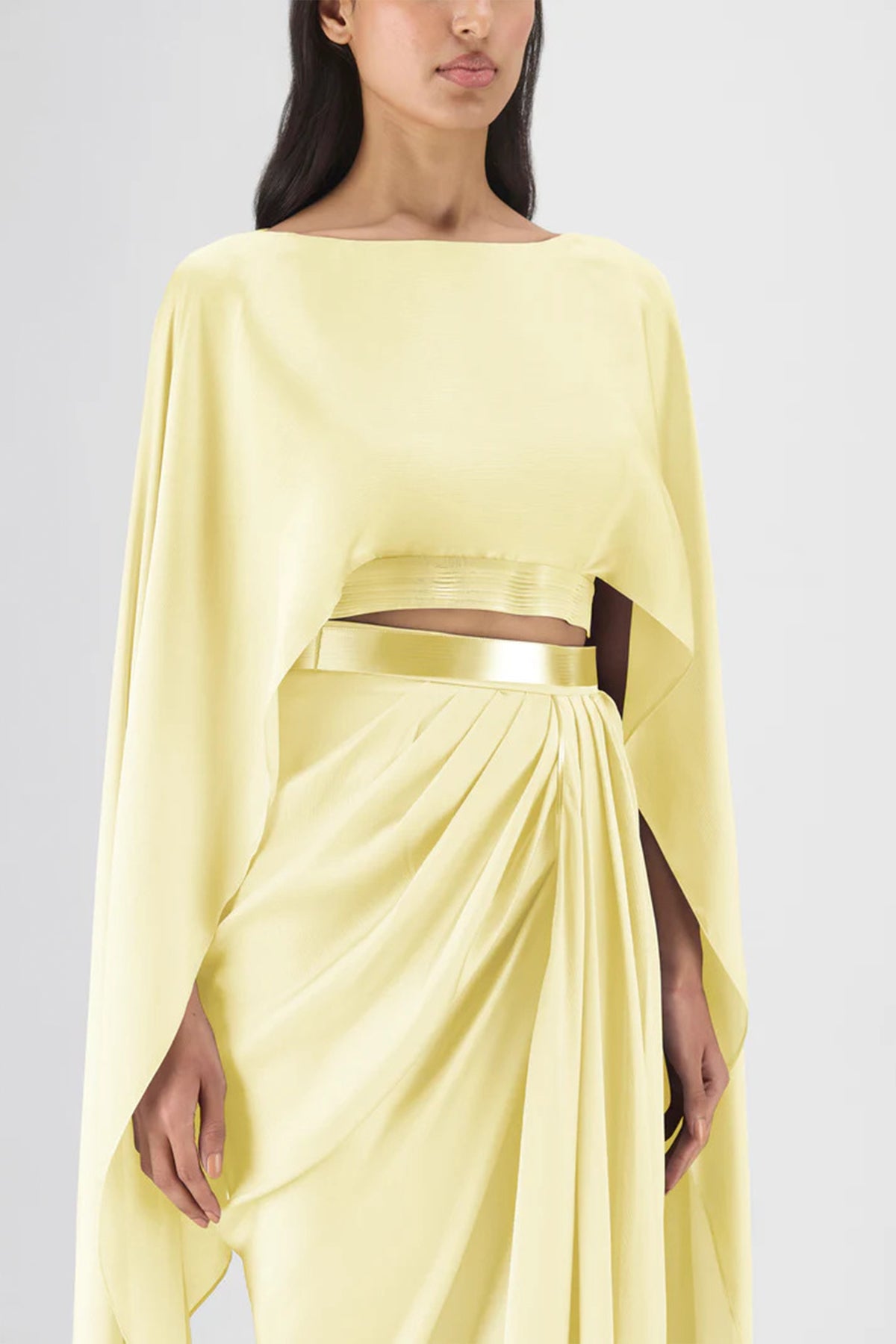 Metallic Fluid Cape And Skirt