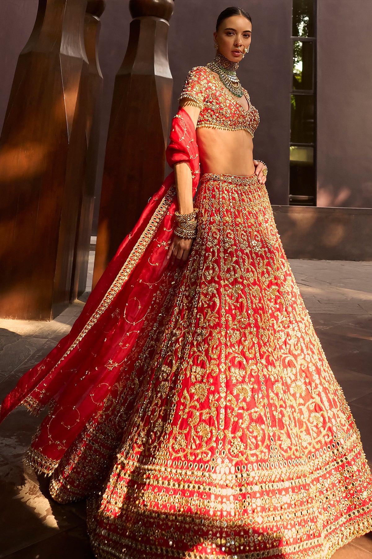 RUBY RED LEHENGA SET
