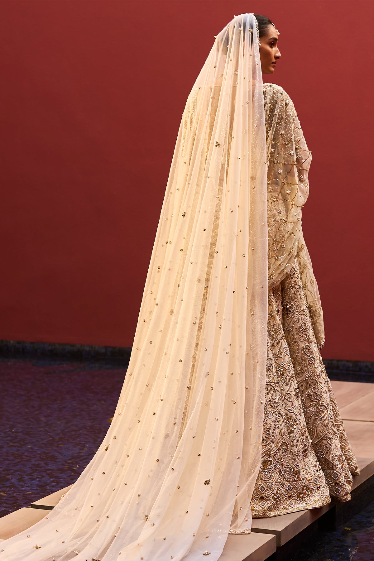 IVORY REGAL JEWELED LEHENGA SET