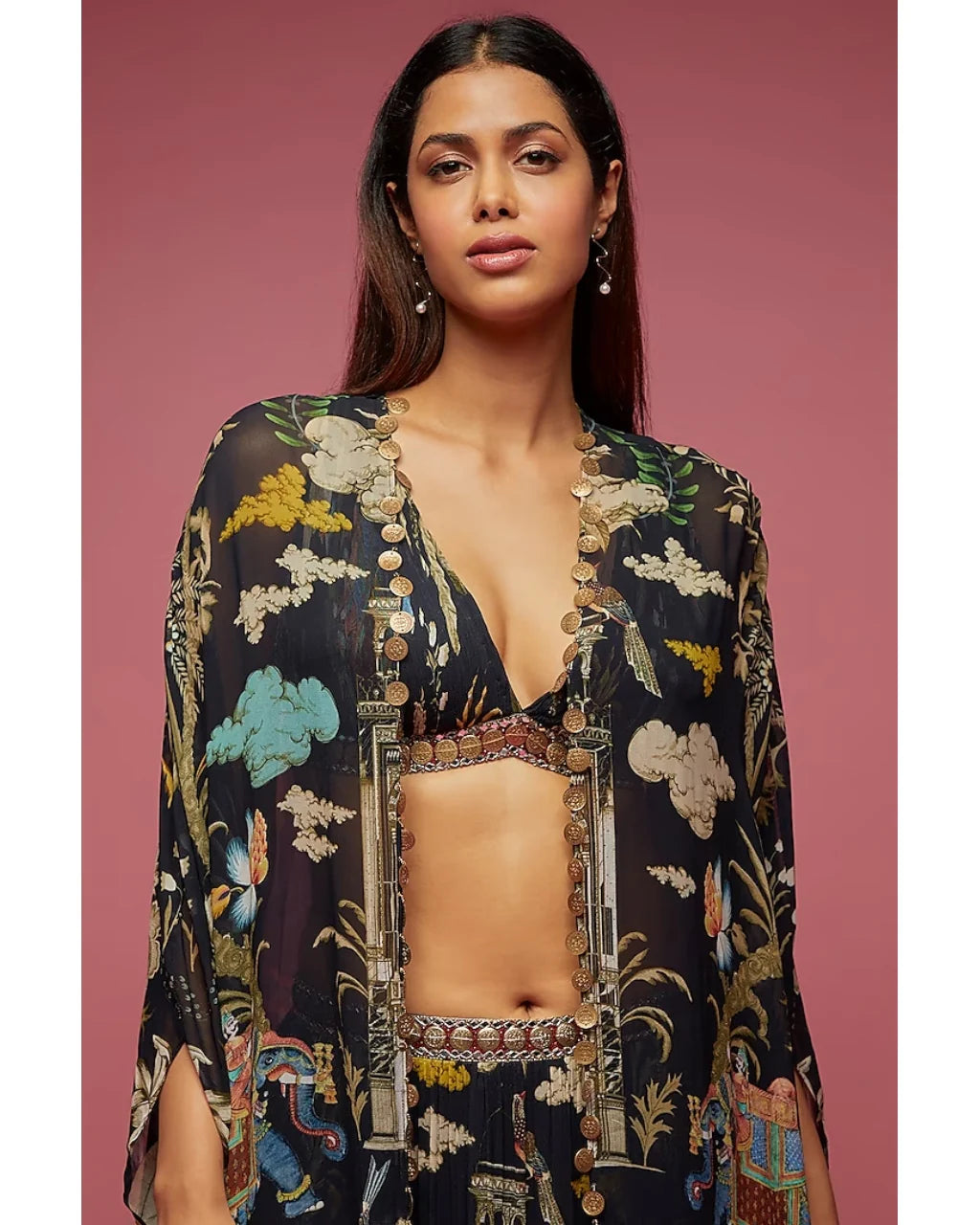 Black Flowy Skirt Set