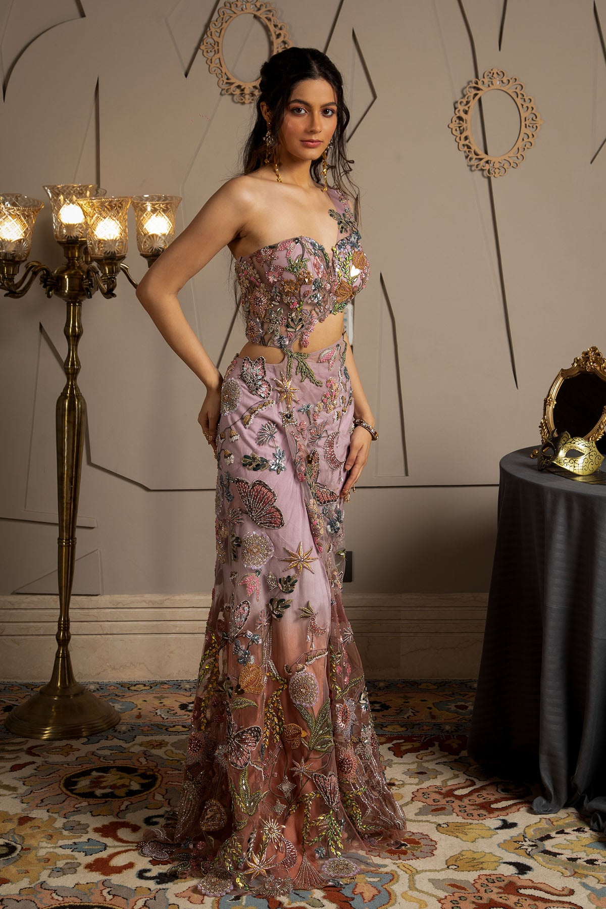 Elysia One shoulder draped dress