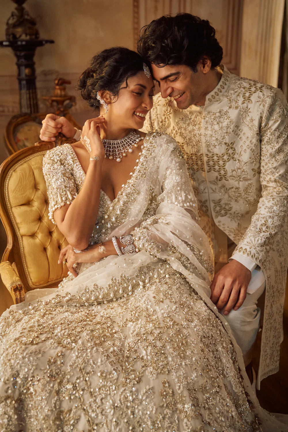 Ivory Gold Sherwani Set