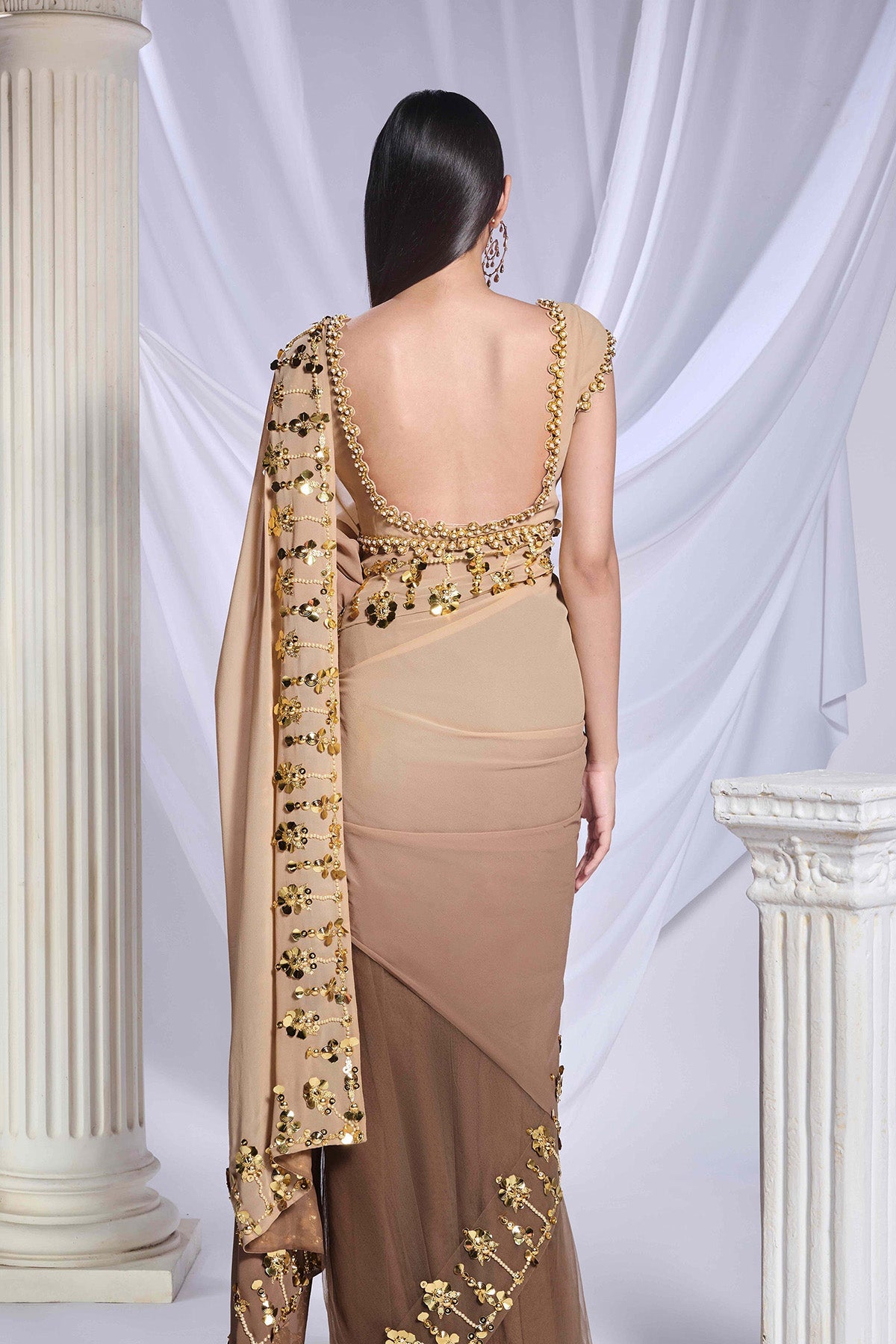 Taupe it up saree set
