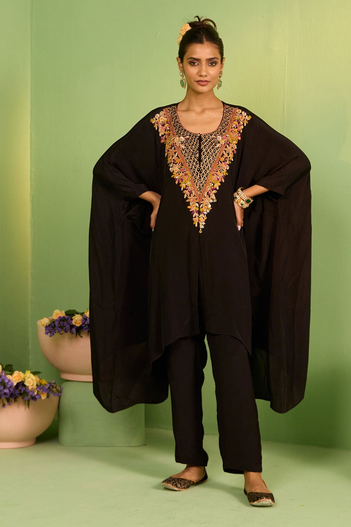 Mahala Black Kaftan Set